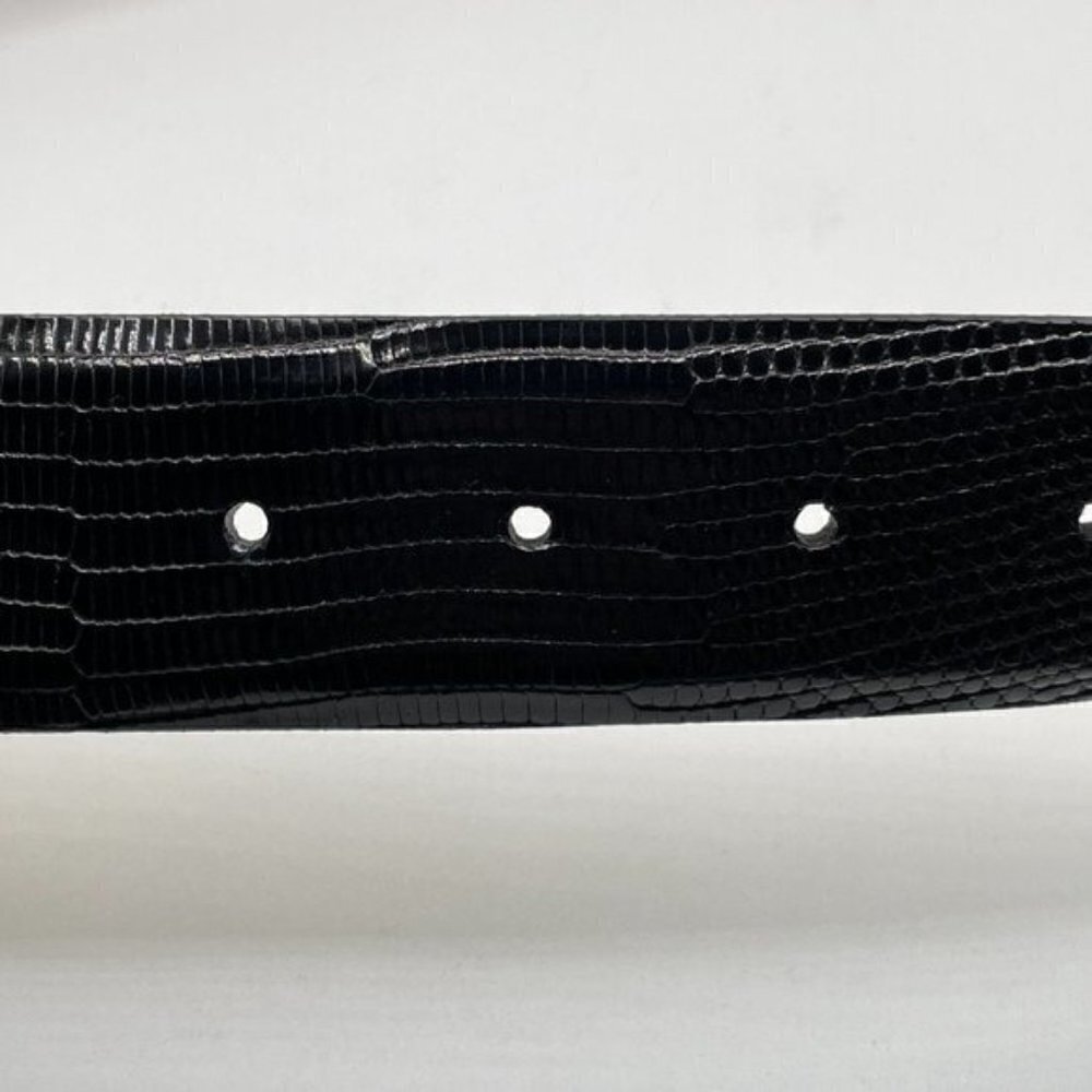 Clint Orms Genuine Black Java Lizard Belt Strap F… - image 4